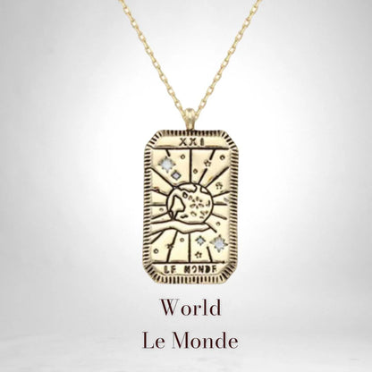 Major Arcana Gold Tarot Card Necklaces